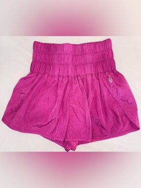 Free People Movement Women Pink High Waist Women Active Lined Shorts Size Medium